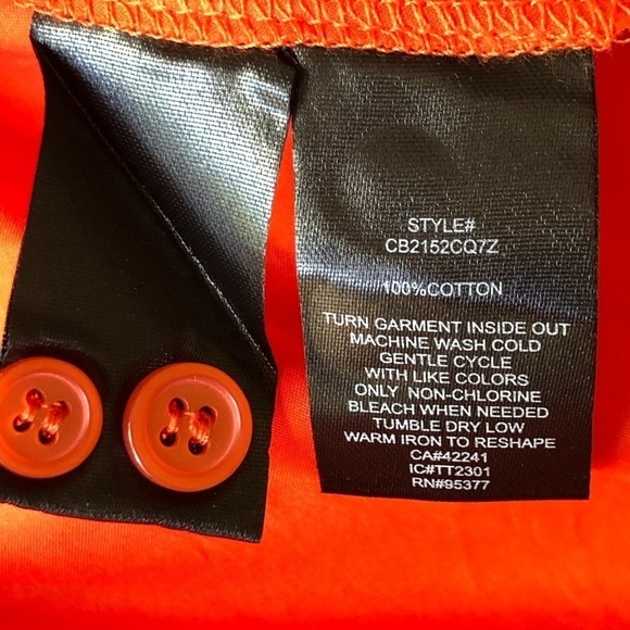 Sanctuary Cotton Button Down Orange Blouse Plus 2X - Picture 8 of 11